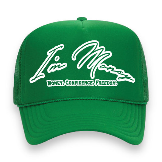 I'm Money Trucker Hat (Green / White)